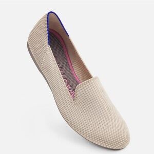 Rothy's Beige Flats with Pink and Blue Trim